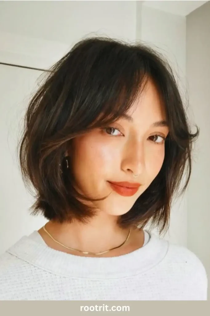 The Short Hair with Curtain Bangs