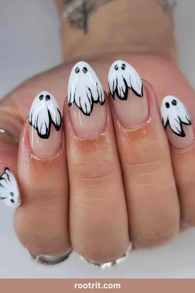 Friendly Ghost Nails