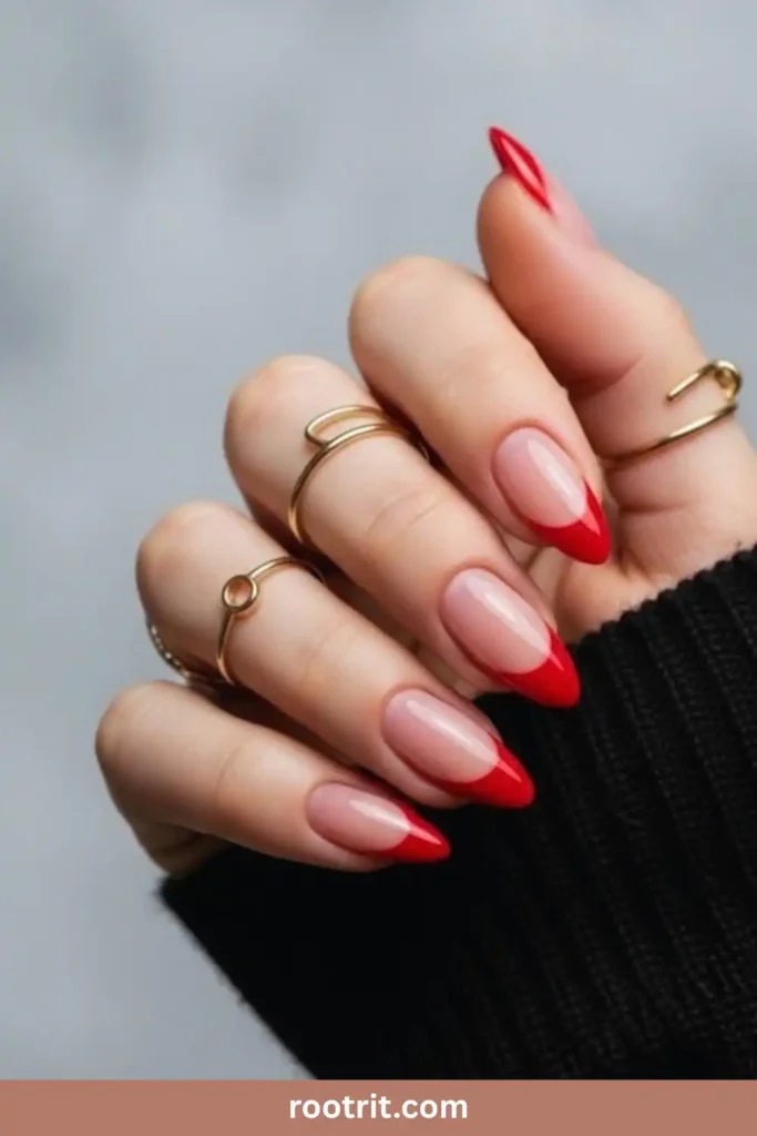 Classic Red French Tip Nails