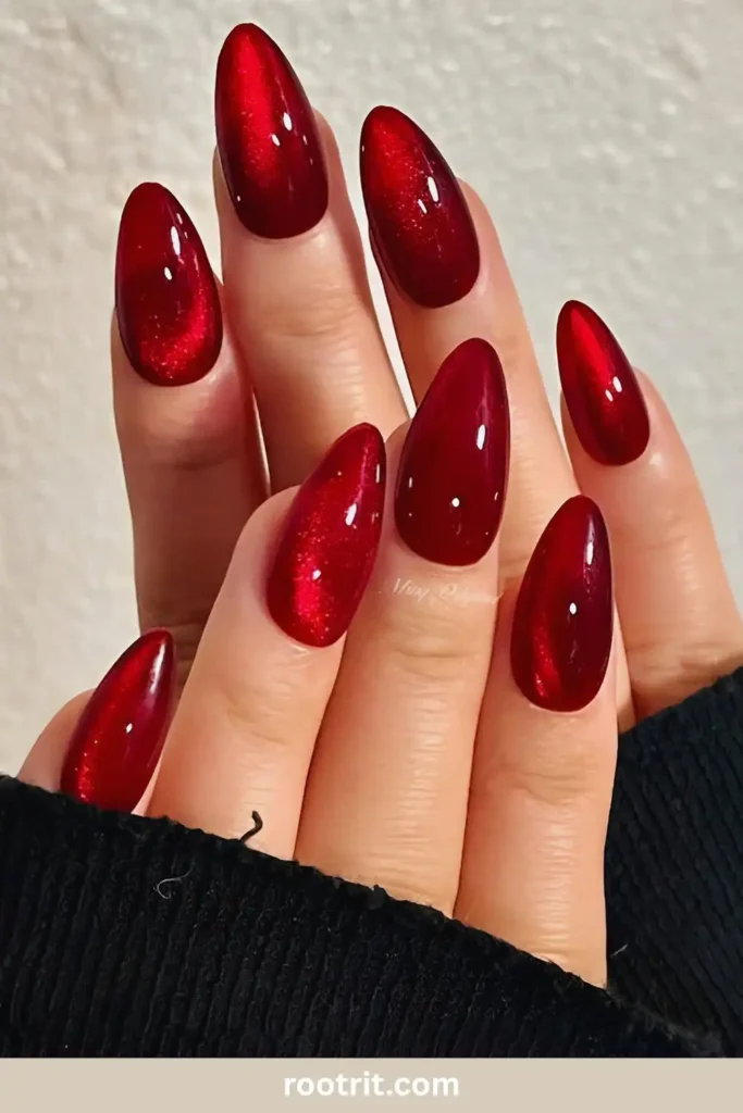 Classic Cherry Red Nails