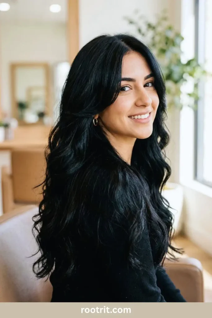 jet black hair woman