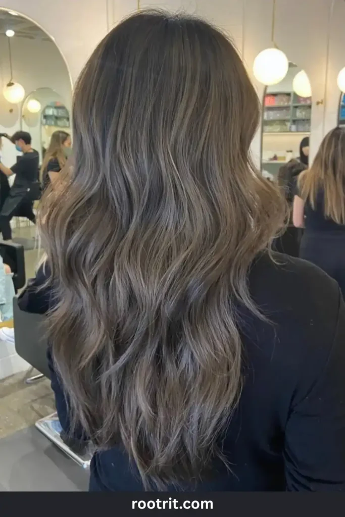 dark ash brown hair woman