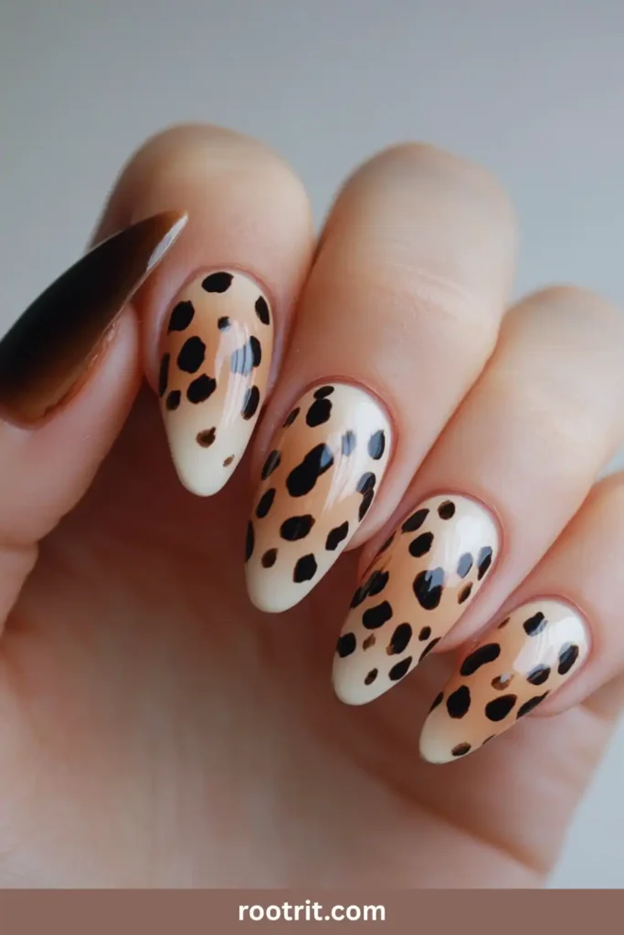 Halloween Cheetah Print Nails