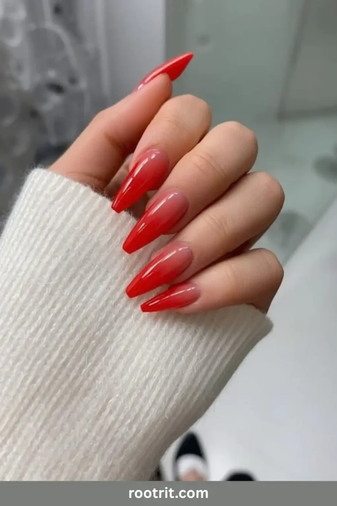 Red Ombré Nails
