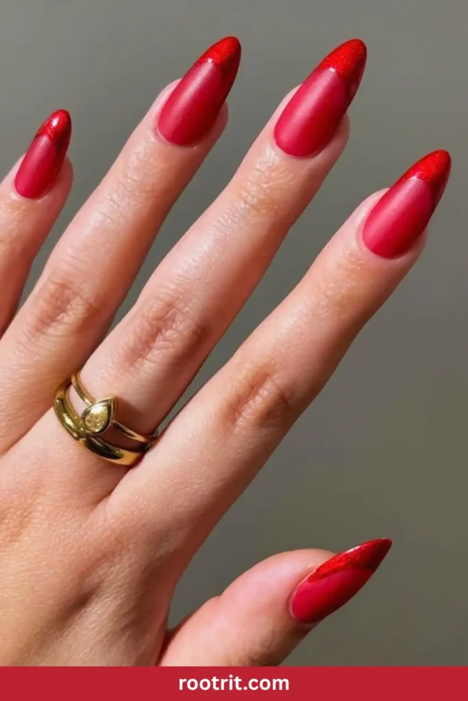 Matte Red French Tips