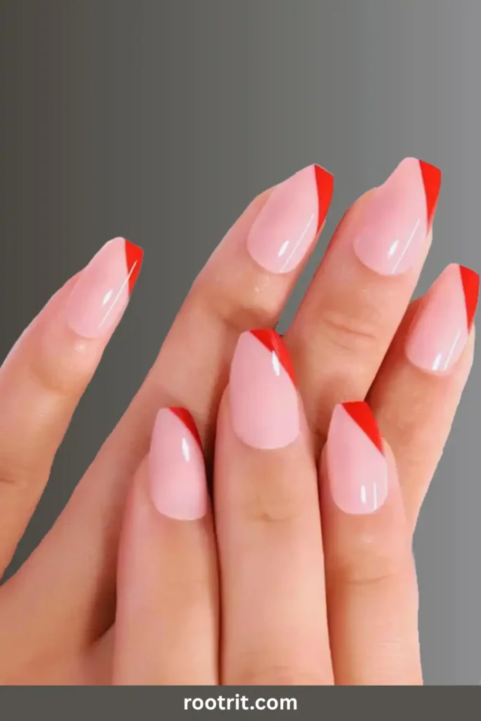 Angled Red French Tips