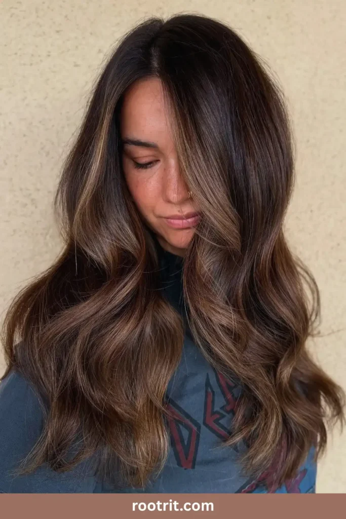 dark brown balayage woman
