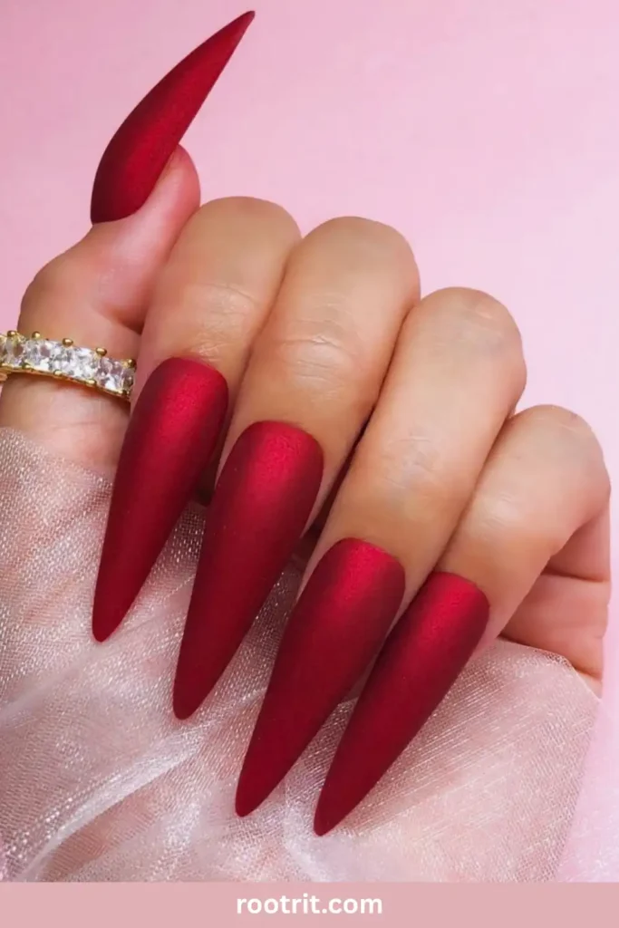 Matte Red Nails