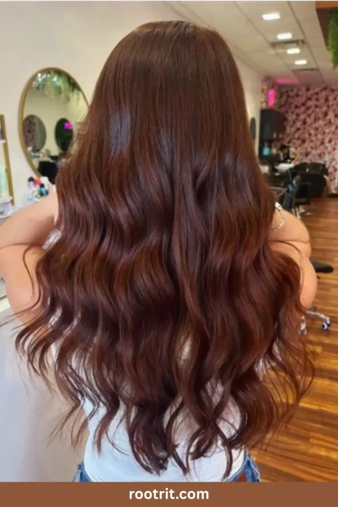 dark hair red undertones woman