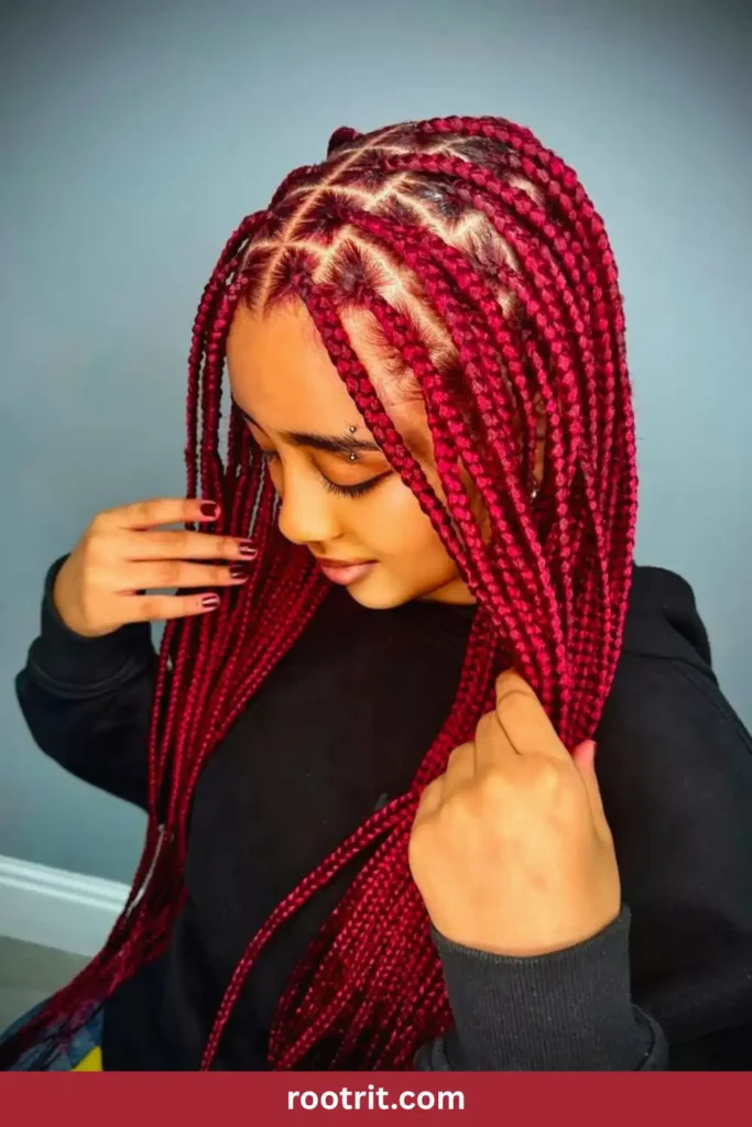 Burgundy or Deep-Toned Braids