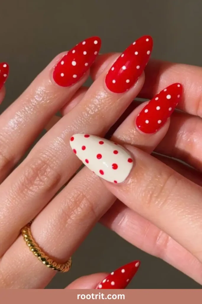 Red Polka Dot Nails