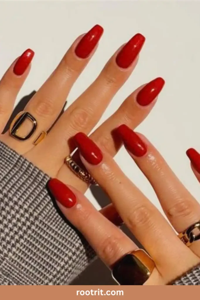Brick Red Nails