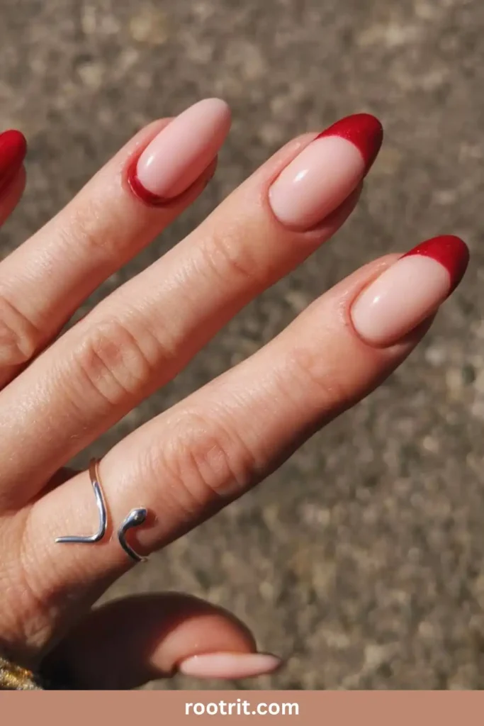 Red Reverse French Tips