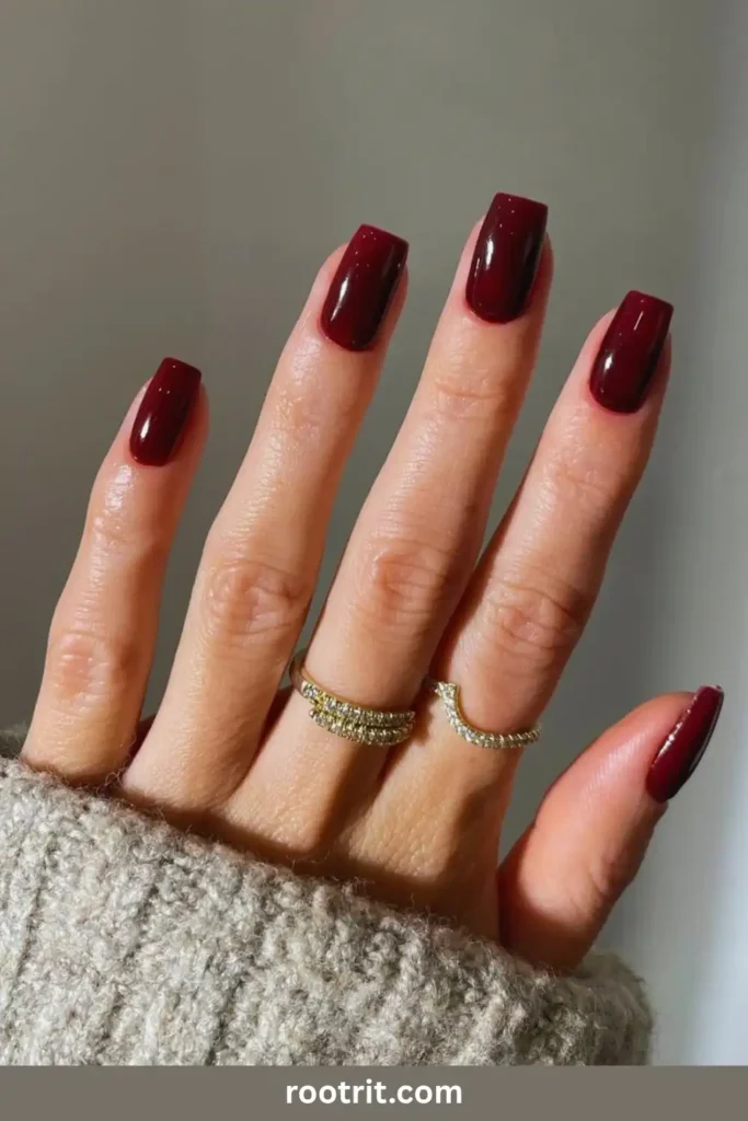 Wine Red Nails
