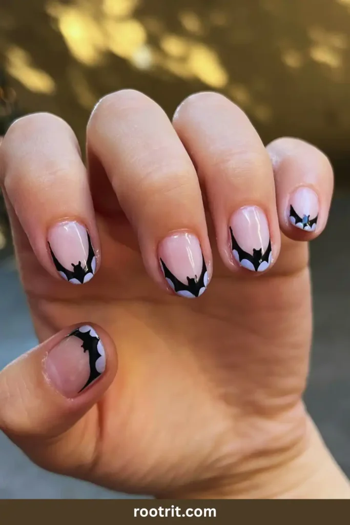 Bat Silhouette Nails