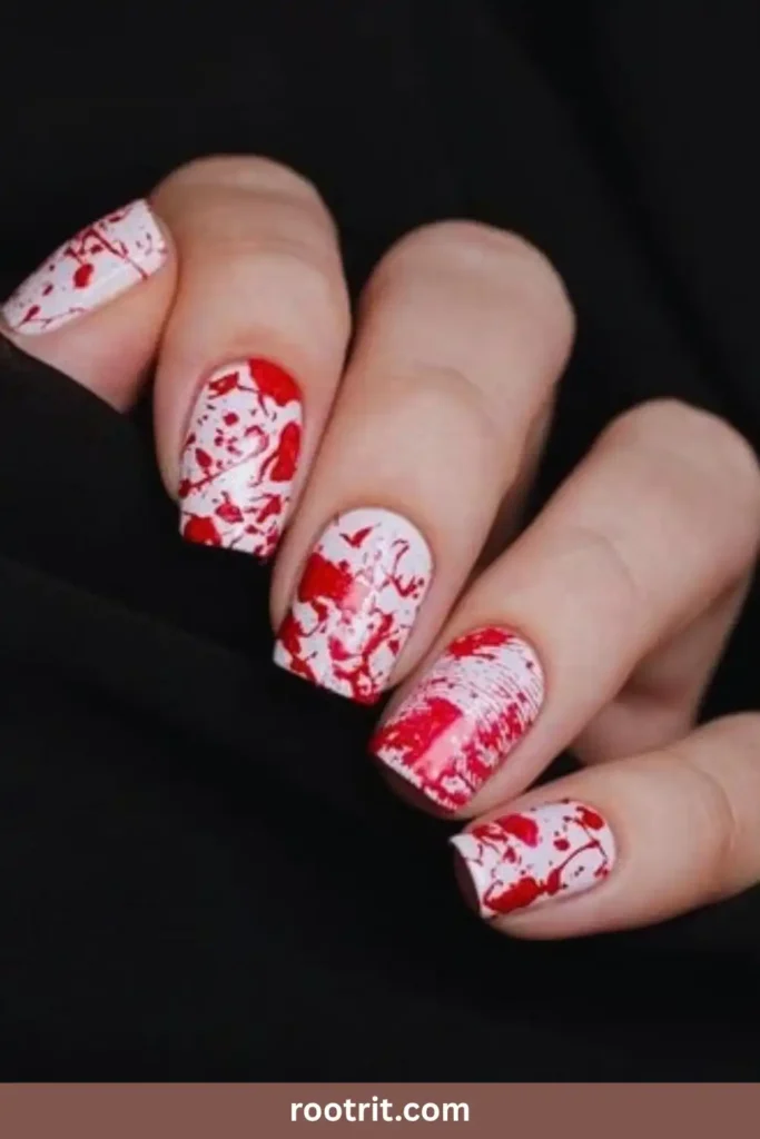 Blood Splatter Nails